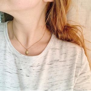 Minimalist Vintage locket choker necklace 12K GF